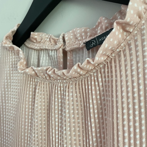 Adrianna Papell | Blush Stretch Jersey Polka Dot Top | Sz XL - Picture 9 of 14